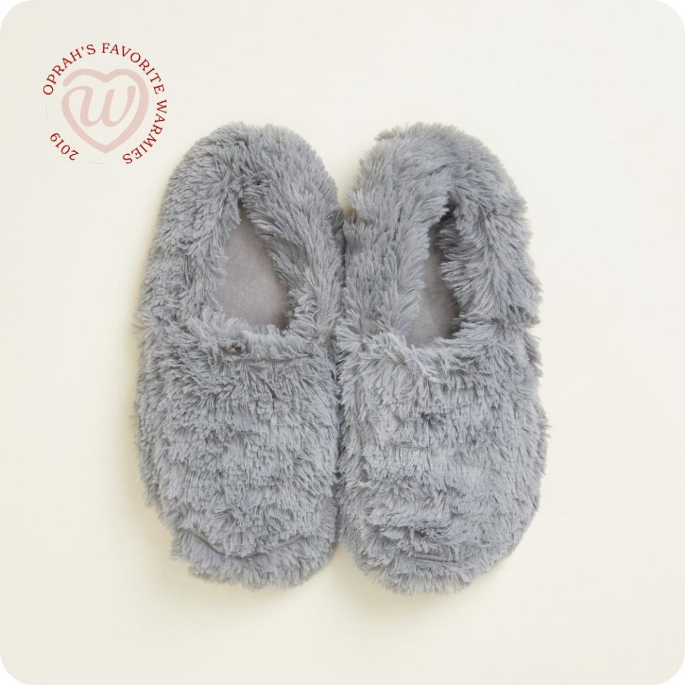 Curly Gray Slippers Warmies®